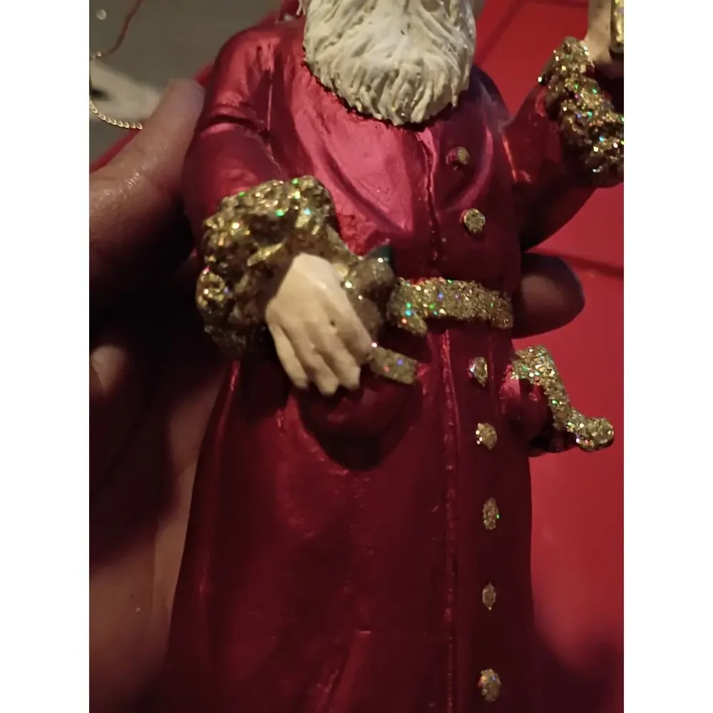St Nick Glass Christmas Ornament 8 Inches Tall